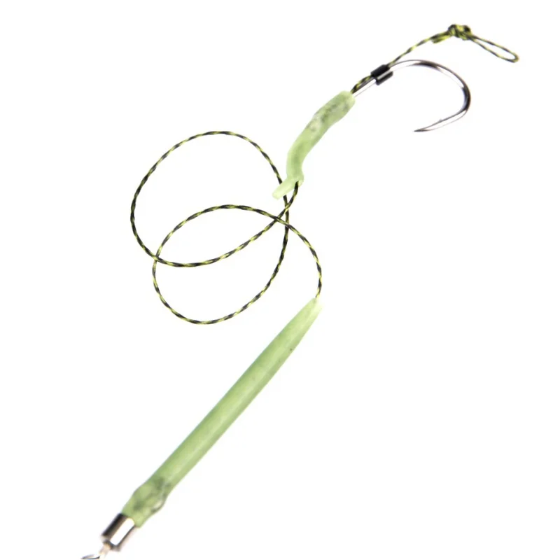 

5pcs Carp Fishing Hook Link Ready Made Hair Combi Rig Teflon Hook Ready Tied
