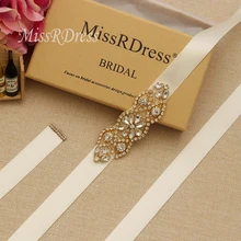 MissRDress свадебное платье ручной работы с бисером, пояс с золотыми кристаллами, пояс со стразами и поясом для невесты и подружек невесты JK853