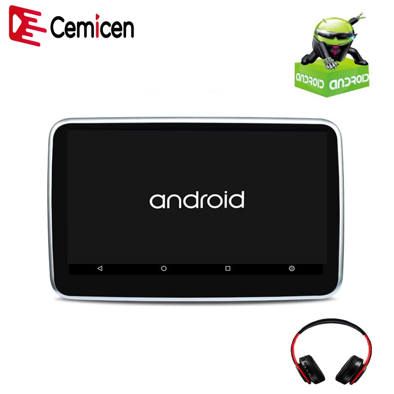 

Cemicen 10.1 Inch Android 6.0 Car Headrest Mp5 Monitor Touch Screen HD 1080P Video WIFI/USB/SD/HDMI/Bluetooth/FM Transmitter