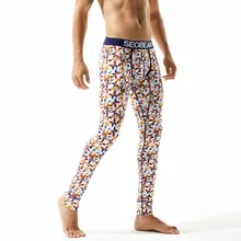 Мода новые осенние и зимние набивные мужские Леггинсы Термо нижнее белье для мужчин кальсоны хлопковые мужские теплые утеплённые длинные кальсоны