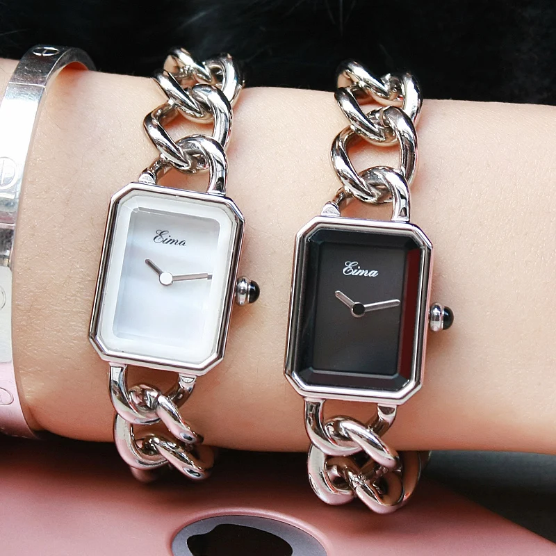Koop EIMA Top Luxe Vrouwen Zilver Rvs Armband Quartz Horloges Fashion Populaire Dame Jurk Horloges Feminino Relojes