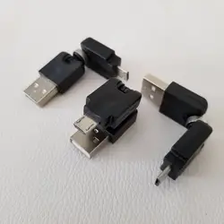 10 шт./лот 360 градусов USB Micro-B штекерным USB мужчина адаптер вращения Автомобильный преобразователь разъем для автомобиля музыкальный