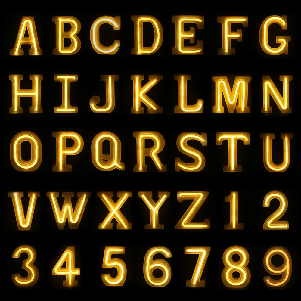 

LightMe 2018 New Premium Small DIY Letter Number LED Lamp Night Light For Christmas Halloween Wedding Party Home Decoration