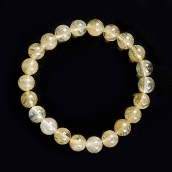 

Yellow and white color phase spacing 8 mm with bright beads of topaz and piezoelectric Synthesis Crystal bracelet.