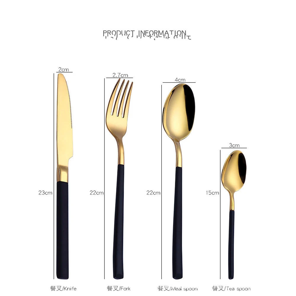 Reusable Cutlery Golden Knives Forks Spoons Dinnerware Set Western Kitchen Portable Stainless Steel Home Party Tableware Sets Reusable Cutlery Golden Knives Forks Spoons Dinnerware Set Western Kitchen Portable Stainless Steel Home Party Tableware Sets