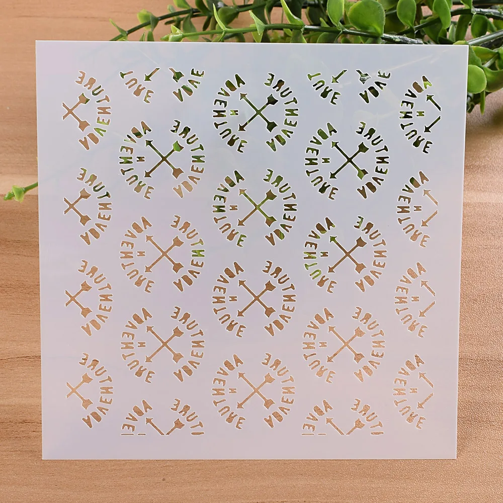 5" New Adventure DIY Layering Stencils Wall Painting Scrapbook Coloring Embossing Album Decorative Paper Card Template |