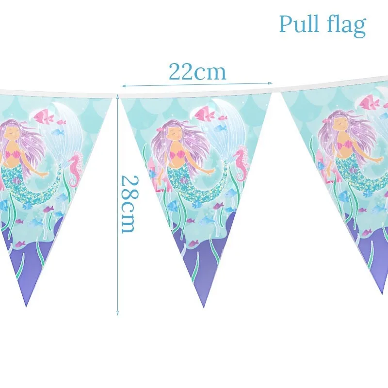 WEIGAO блестящая гирлянда русалки, баннеры для вечеринки в честь Дня Рождения, вечерние украшения для детей - Цвет: banner