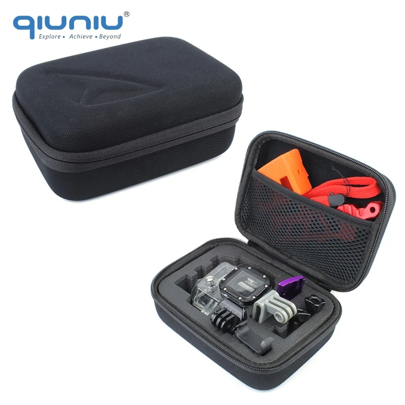 QIUNIU для GoPro аксессуары небольшого размера коллекционный чехол портативные противоударные сумки для хранения для Go Pro Hero 6 5 4 3+ 3 2 для SJCAM