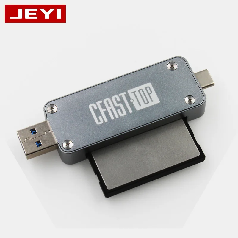 JEYI CFast Card Reader USB3.0 USB3.1 TYPE-C TYPE-A Dual Port USB-A USB-C Portable CFast2.0 Reader USB3.1 GEN2 10Gbps