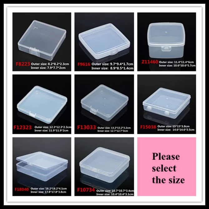 

High quality translucent square PP plastic box parts tool jewelry storage box 5pcs/lot