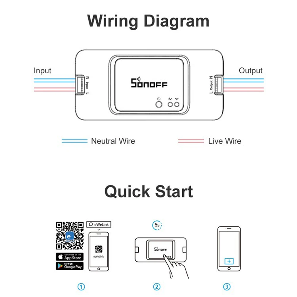 Умный переключатель SONOFF BASIC R3 с поддержкой Wi Fi и таймера|Модули для умного дома| |