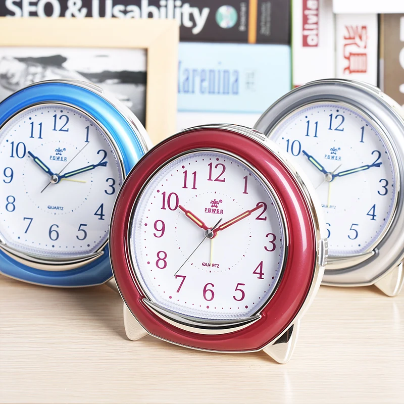 Super Silent Desk Alarm Clock, POWER Quartz Alarm Clock with Loud