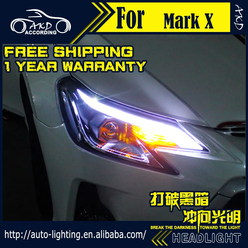 АКД стайлинга автомобилей Фара для Toyota Reiz фары Mark X 2013 светодиодный фар светодиодный DRL H7 D2H Hid вариант ангел глаз Bi Xenon луч