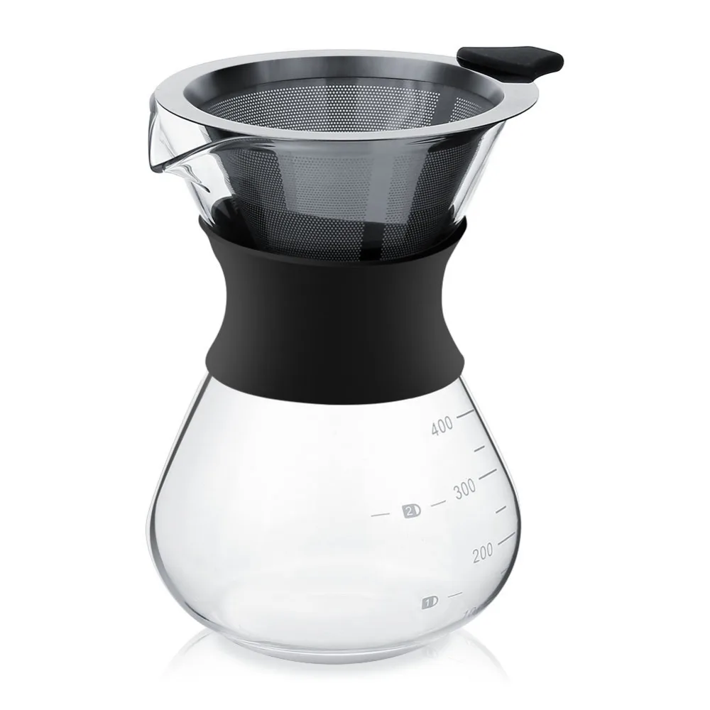 400ml Manual Hand Drip Coffee Maker Pot Glass Pot with ...