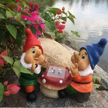 Милые шахматы гном украшения смолы ремесло скульптура креветки цветок Креативный пейзаж вилла сад цветок Садоводство