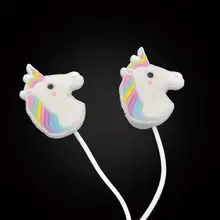 Special Unicorns Cartoon Earphones Colorful Rainbow Horse In-ear Earphone 3.5mm Earbuds With Mic Mini Earphone For Smartphone