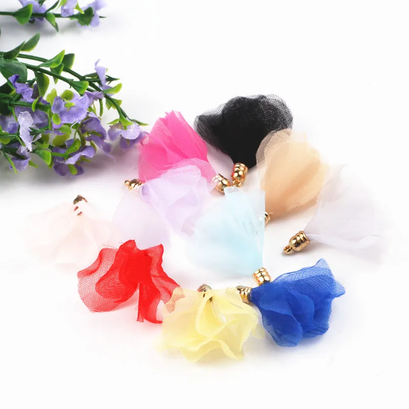 40mm Mix color FlowerTassels Of Satin For Woman Fashion Jewelry Finding DIY Earring Keyring Cellphone Handmade Accessory 100pcs 40mm Mix color FlowerTassels Of Satin For Woman Fashion Jewelry Finding DIY Earring Keyring Cellphone Handmade Accessory 100pcs