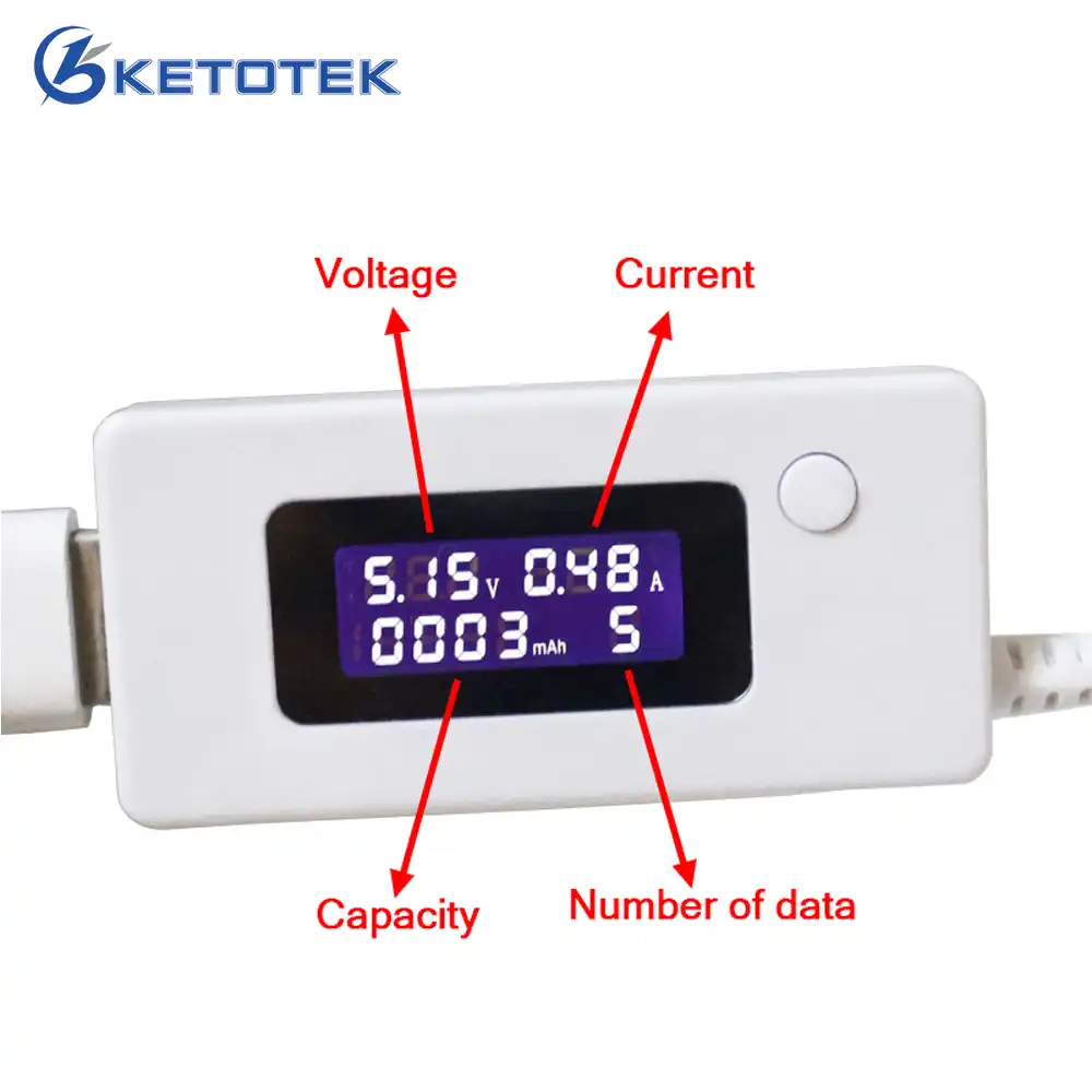 USB зарядное устройство Емкость тока тестер напряжения метр для сотового телефона мощность ЖК-дисплей Напряжение Ампер монитор - изображение