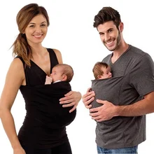 mommy daddy babysitting t shirt sleeveless solid parenting baby carrier mother father kangaroo t shirt