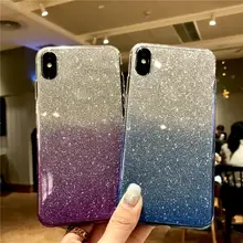 Rainbow Glitter Tpu Para iphone Sony XR XS MAX XR XC XZ1 XZ2 XZ Z5 C5 C6 Xperia X XA XA1 XA2 XP Ultra Casos de Capa de Silicone(China)