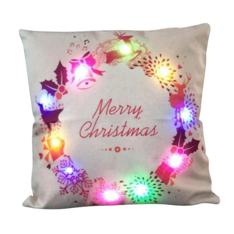 Рождественские Чехлы для подушек 45x45 см со светодиодный Ной подсветкой|cushion