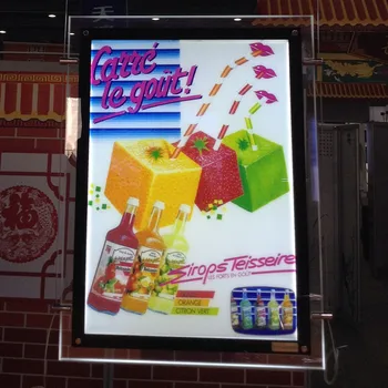 

2 Units x A1 size Portrait Window Hanging Double Side LED Edge-lit Advertising LightBox Signs Acrylic Frame Black Colour