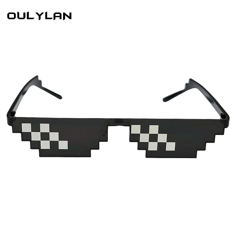 

Oulylan Deal With It Glasses 8 bits Mosaic Pixel Sunglasses Men Cosplay Party Eyewear thug life Popular Around the World