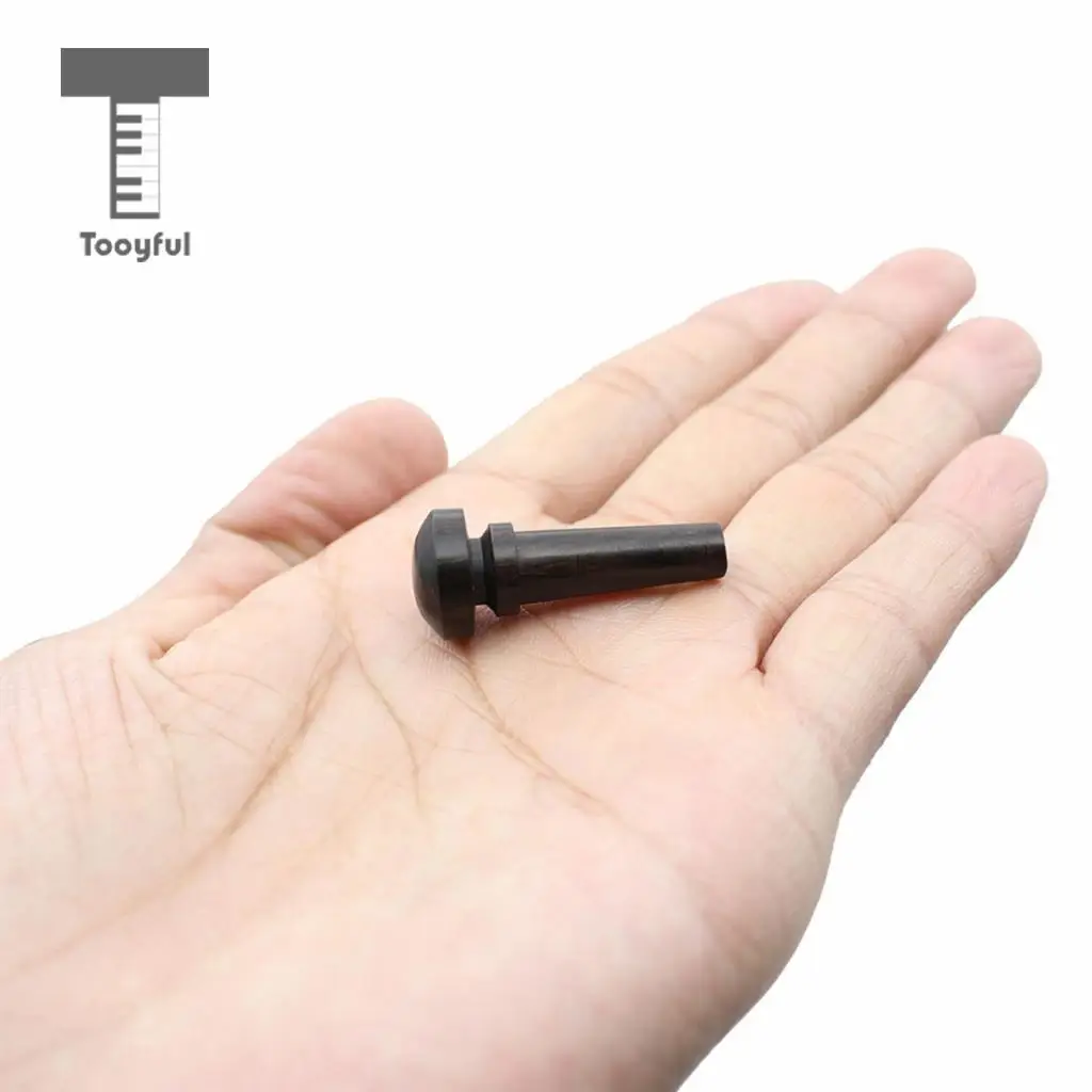Tooyful Finest Ebony Violin Fiddle Tail Nail Fasten Tailpiece Black for 3/4 4/4 Size Violin Replacement Parts