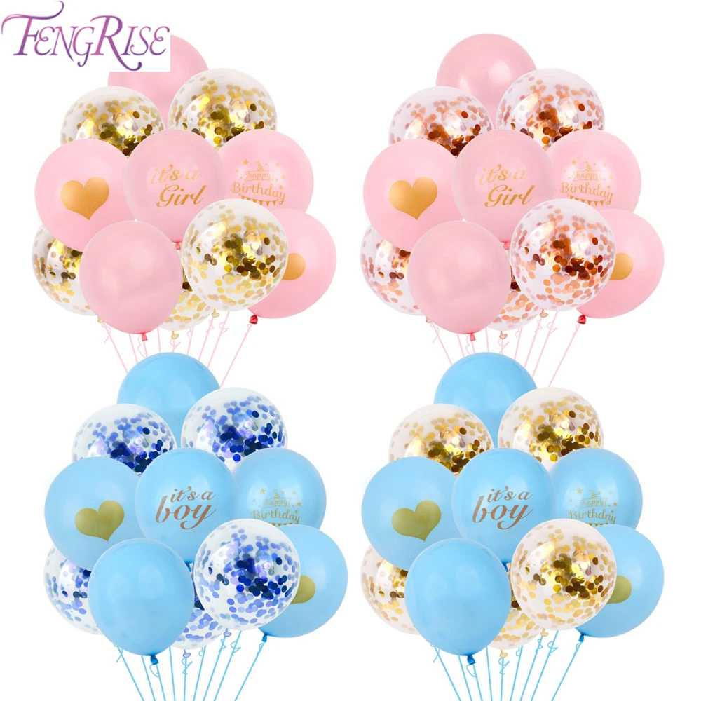

FENGRISE Latex It's a Girl Balloons Birthday Ballon Boy Baby Shower Its a Boy Balloon Confetti Baloon Birthday Balloons Balons