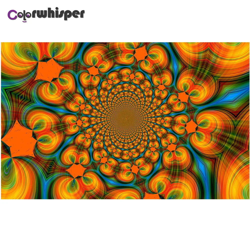 Colorwhisper Алмазная картина Полная площадь/круглая дрель Мандала Fractals 5D кристальная вышивка картина крестиком XP151