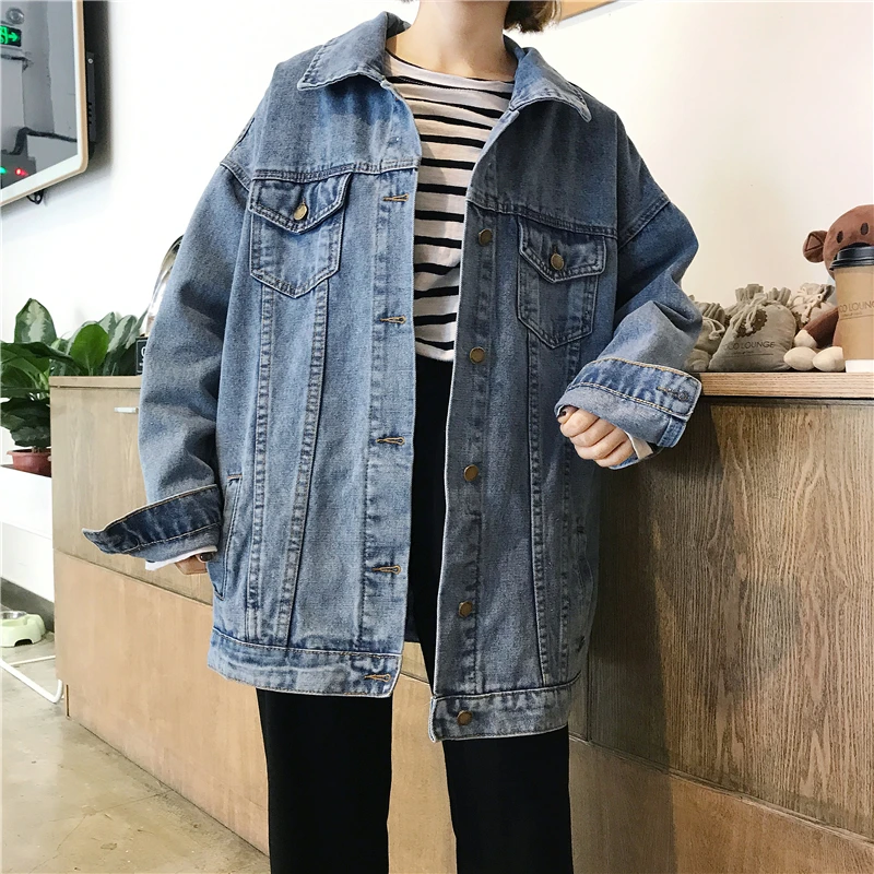 FREE SHIPPING Harajuku Oversized Denim Hooded Jacket JKP3166 - Allkpop Shop