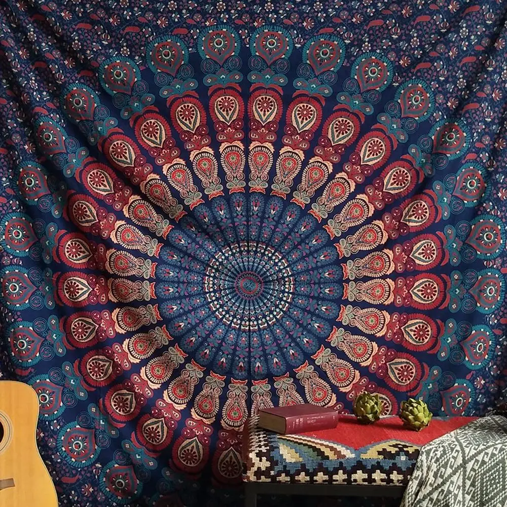 Wall Hanging Decoration Mandala Printed Bohemian Rectangular Art Wall