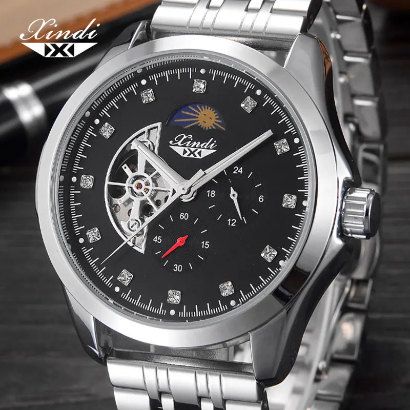 

Xindi Tourbillon Men's Watch Luxury Top Brand Automatic Mechanical Watches Waterproof Moon Phase Stainless Steel Luminous Watch