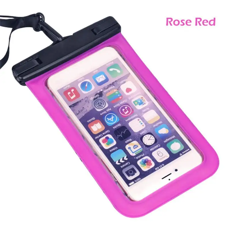 Hot Pink Водонепроницаемая сумка для мобильного телефона из ПВХ IPX8 Водонепроницаемый Сертификация прозрачный пакет чехол для дайвинга для большинства мобильных телефонов - Цвет: Hot Pink