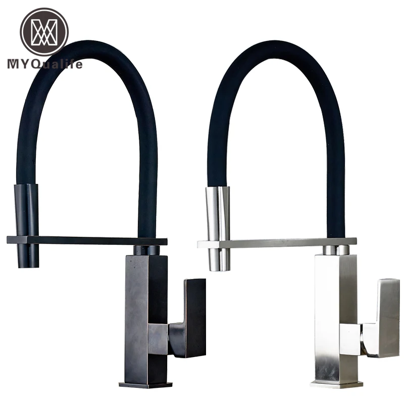 Best Quality Bathroom Kitchen Mixer Faucet Single Lever Deck Mounted Nickel Brushed Black Hot and Cold