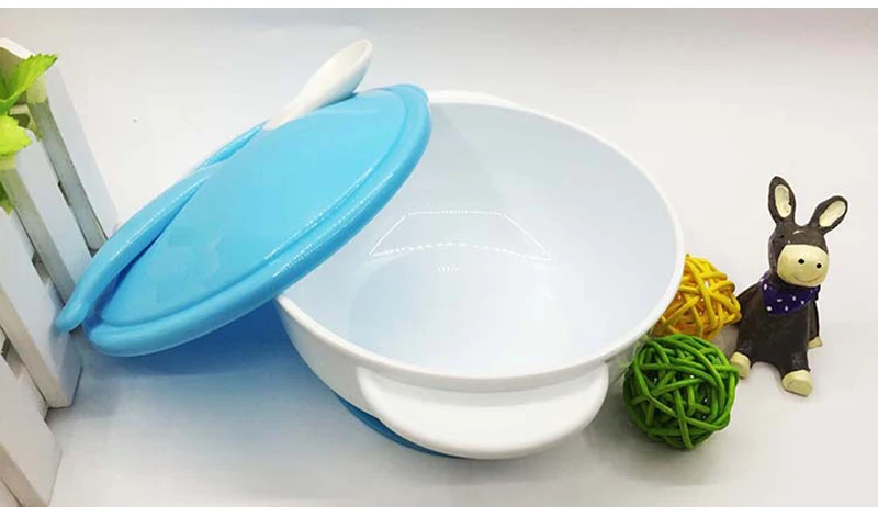 Детская посуда для кормления, набор детской посуды, тренировочная миска с ложкой, нескользящая посуда для малышей, контейнер для еды T0519
