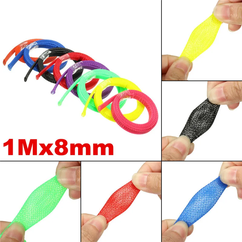 

1m 8mm Braided Cable Sheathing Tidy Mesh Expandable Sleeving Cable Wire Harness Sheathing