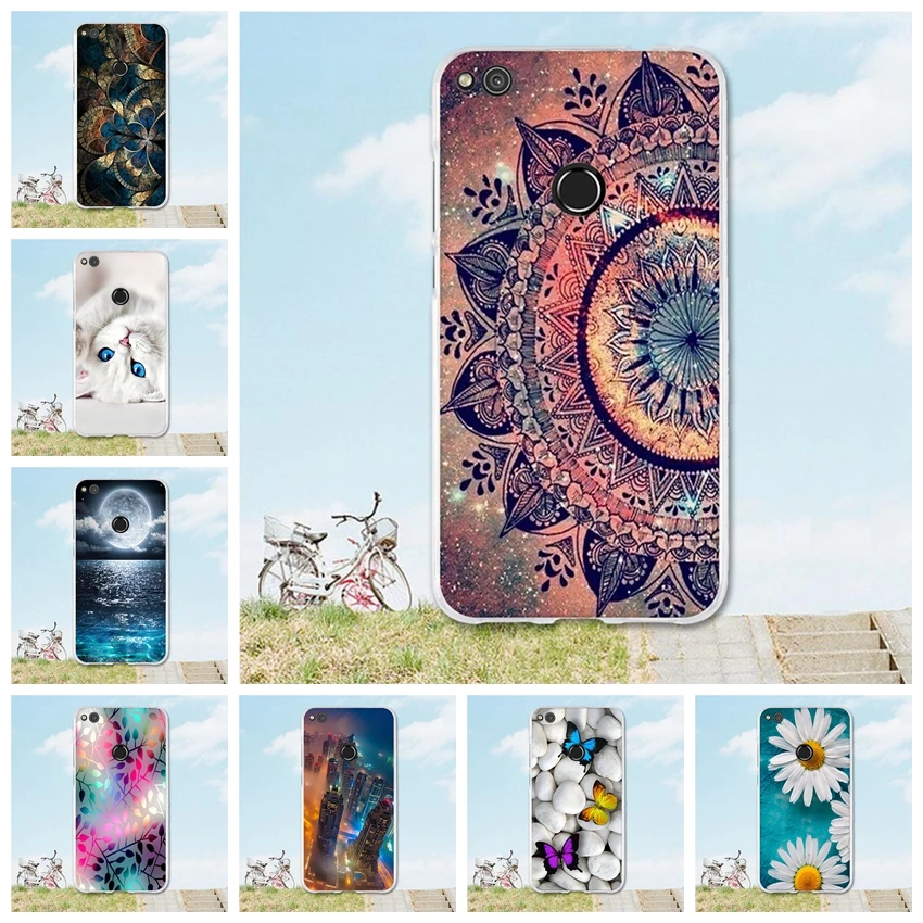 

Soft Sillicone Coque For Huawei P8 Lite 2017 Case Floral Printed Shell For Huawei P9 Lite (2017) TPU Back Cover For Honor 8 Lite
