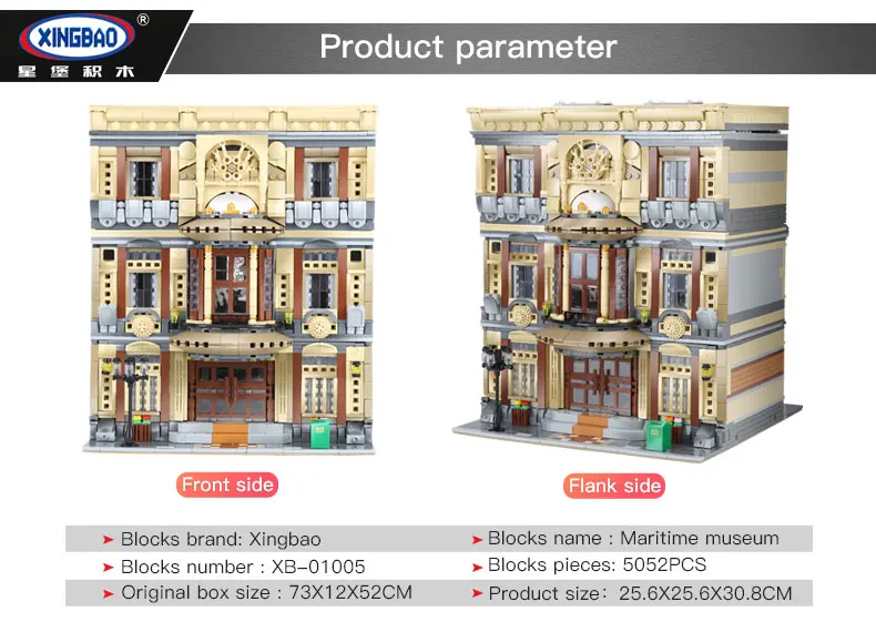 XingBao 01005 5052 шт подлинный креативный город МОС серии морской музейный набор детей строительные блоки кирпичи игрушечные модели, подарки