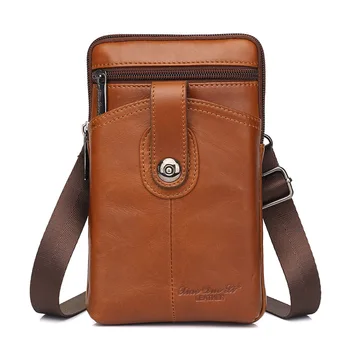 

MEIGARDASS Genuine Leather Belt Waist bags Men Small Fanny Pack Cell Phone Pouch Wallet male Shoulder Crossbody Bag Coin Purse