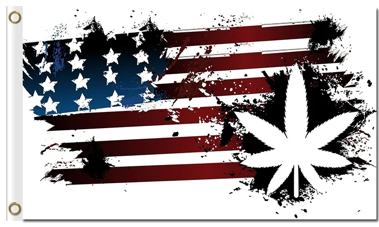 

US flags America national flag with weed leaf weed 3x5ft flags