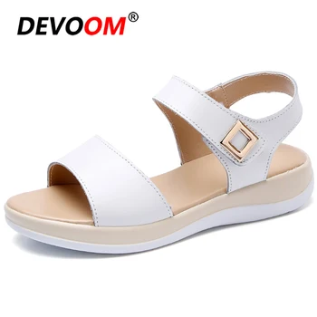 

Fashion White Ladies Flat Sandals Summer Beach Women Platform Sandals Espadrilles Wedges Women Sandals Platform Genuine Leather