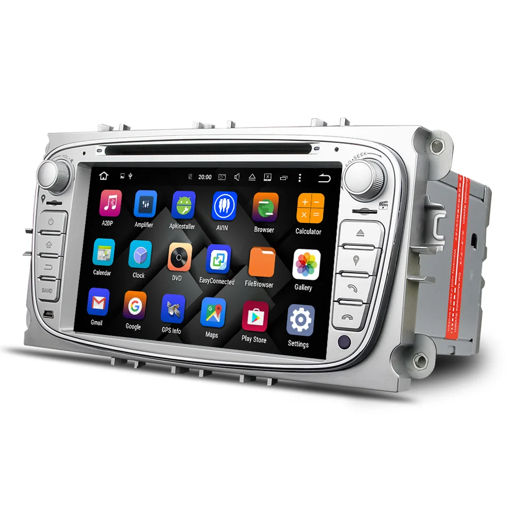 Cheap Eunavi Quad core 2G RAM Android 9  2 din Car DVD Player Car Radio GPS Navi for Ford Focus Galaxy with Audio tereo Head Unit 3