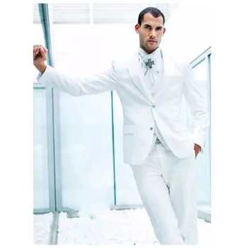 

Trajes De Hombres De Vestir Sale New Men Wedding Tuxedos For Peaked Lapel Suits For Custom Three Piece Suit (jacket+pants+vest)