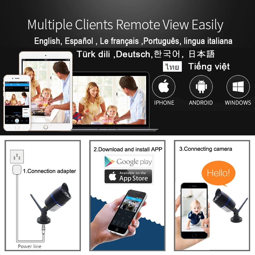 Камера видеонаблюдения Jienuo Wi Fi 1080 пикселей 960 720 беспроводная Onvif 2 МП аудиосвязь