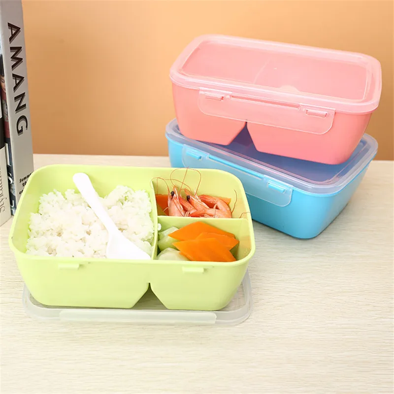 

Portable Lunch Box With Spoon Capacity Camping Picnic Food Fruit Container Storage Box lunch box for kids with compartment 1PC