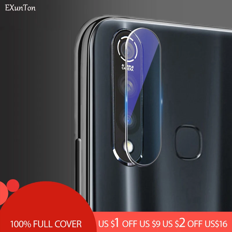 

EXUNTON Camera Lens Screen Protector for VIVO Z5X Lens Tempered Glass Back Camera Aluminum Metal Protective Ring for VIVO Z5X