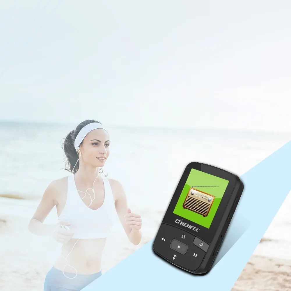 Мини-клип Bluetooth MP3 плеер CHENFEC-C50 портативный FM радио шагомер многофункциональный HiFi спорт MP3 музыкальный плеер