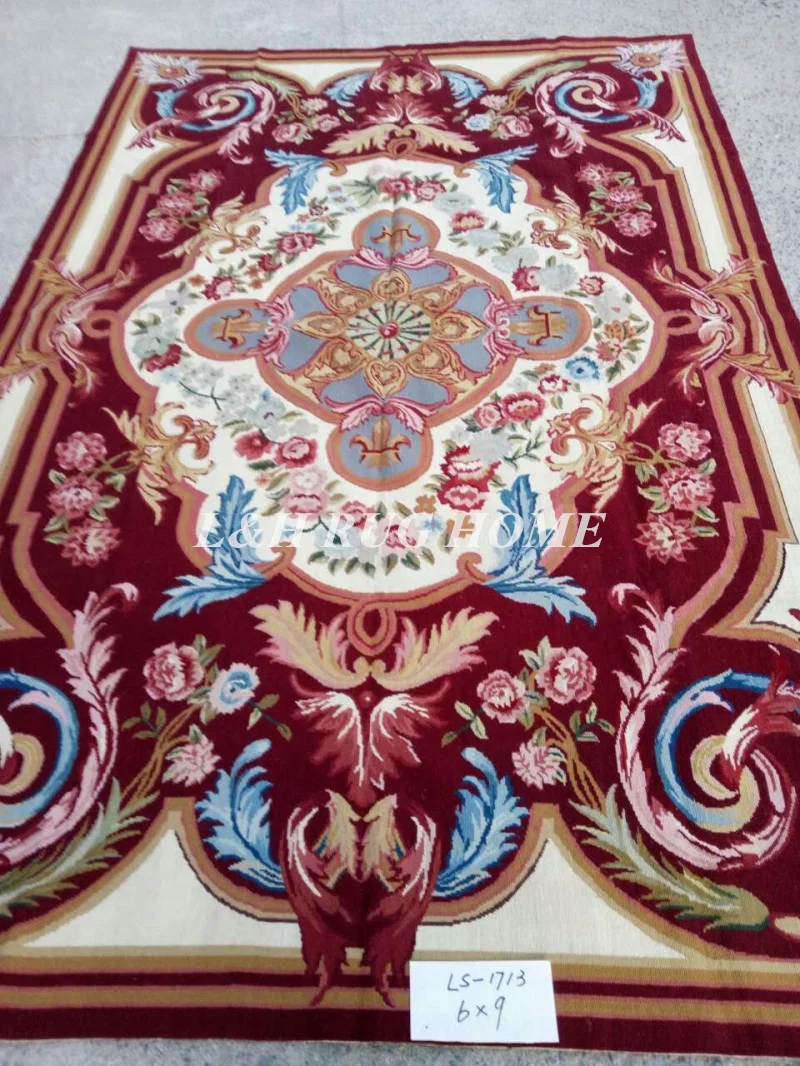 Free shipping 10K 6'x9' Handmade carpets needlepoint woolen rugs handmade rugs for home