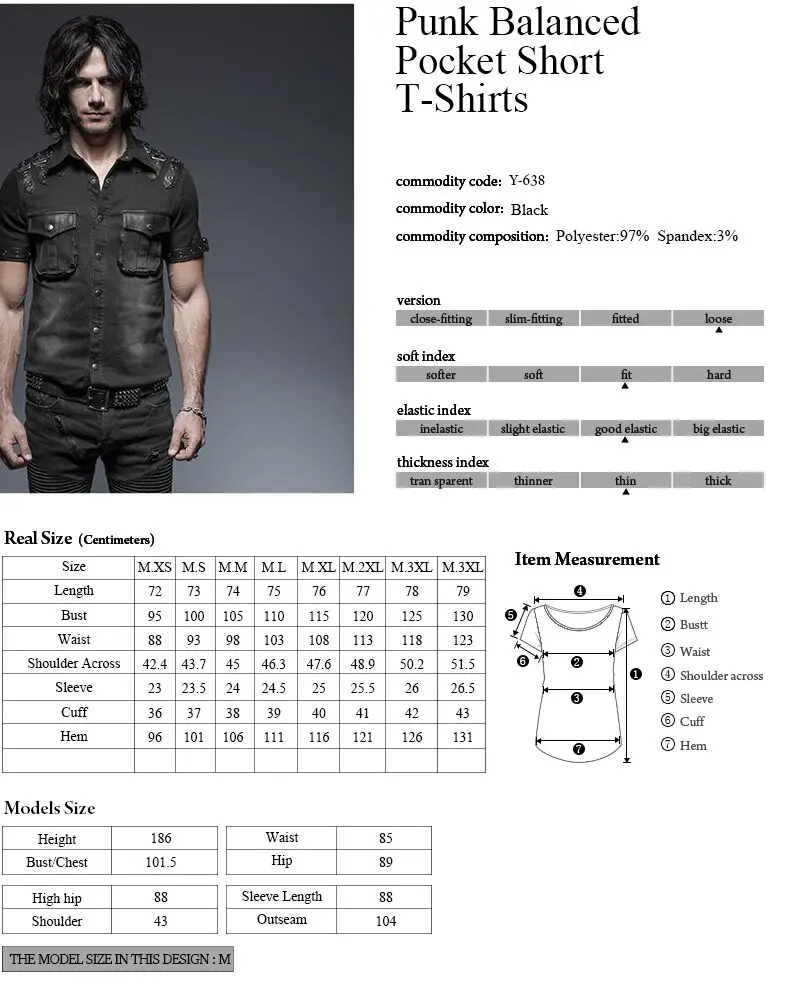 Панк рейв рок стимпанк мода мужская футболка Повседневная сбалансированный карман с коротким рукавом летние джинсовые топы Футболка